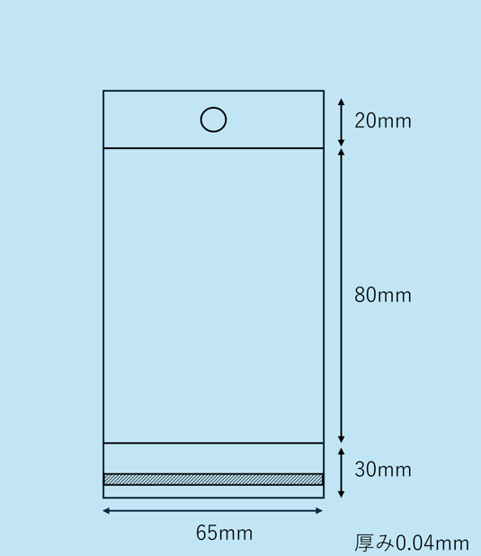 画像1: OPP透明ヘッダー付き　65×（20＋80）＋30