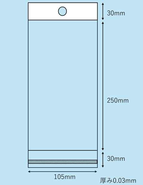 画像1: OPPヘッダー付き＃30　105×(30＋250)＋30